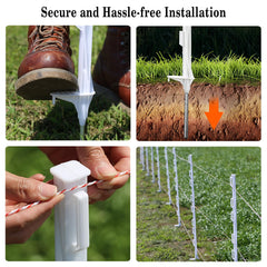 Zoiut post installed with electric poly tape demonstrating containment