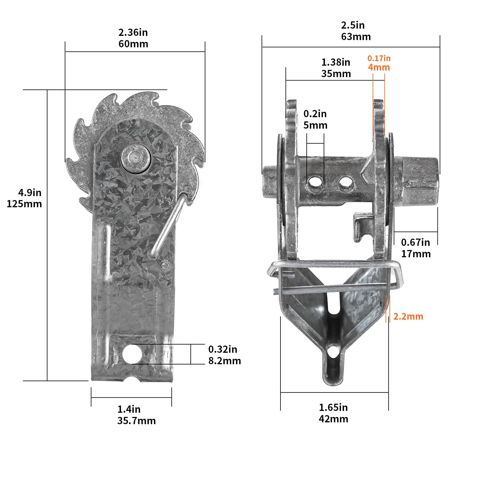 Zoiut tensioner next to coin for scale illustrating compact durable size
