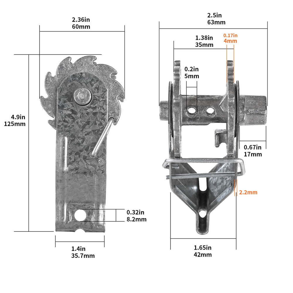Zoiut tensioner next to coin for scale illustrating compact durable size