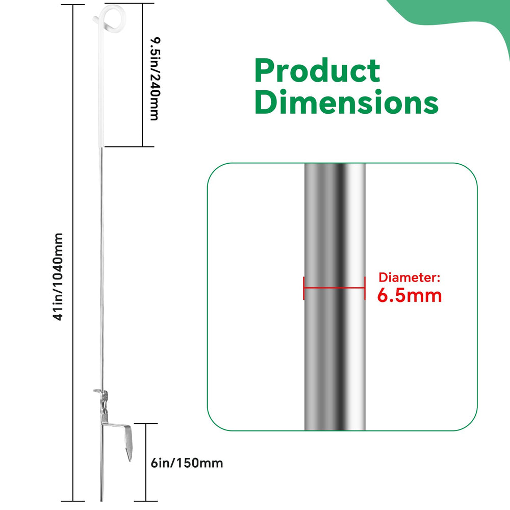 Zoiut posts with wire attached for reliable containment