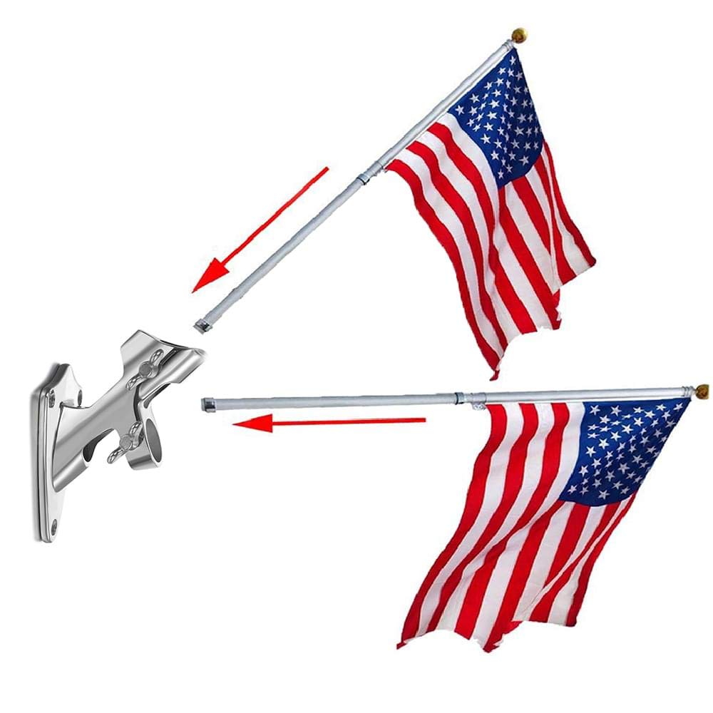ZOMCHAIN bracket on porch displaying polished look and steady flag support