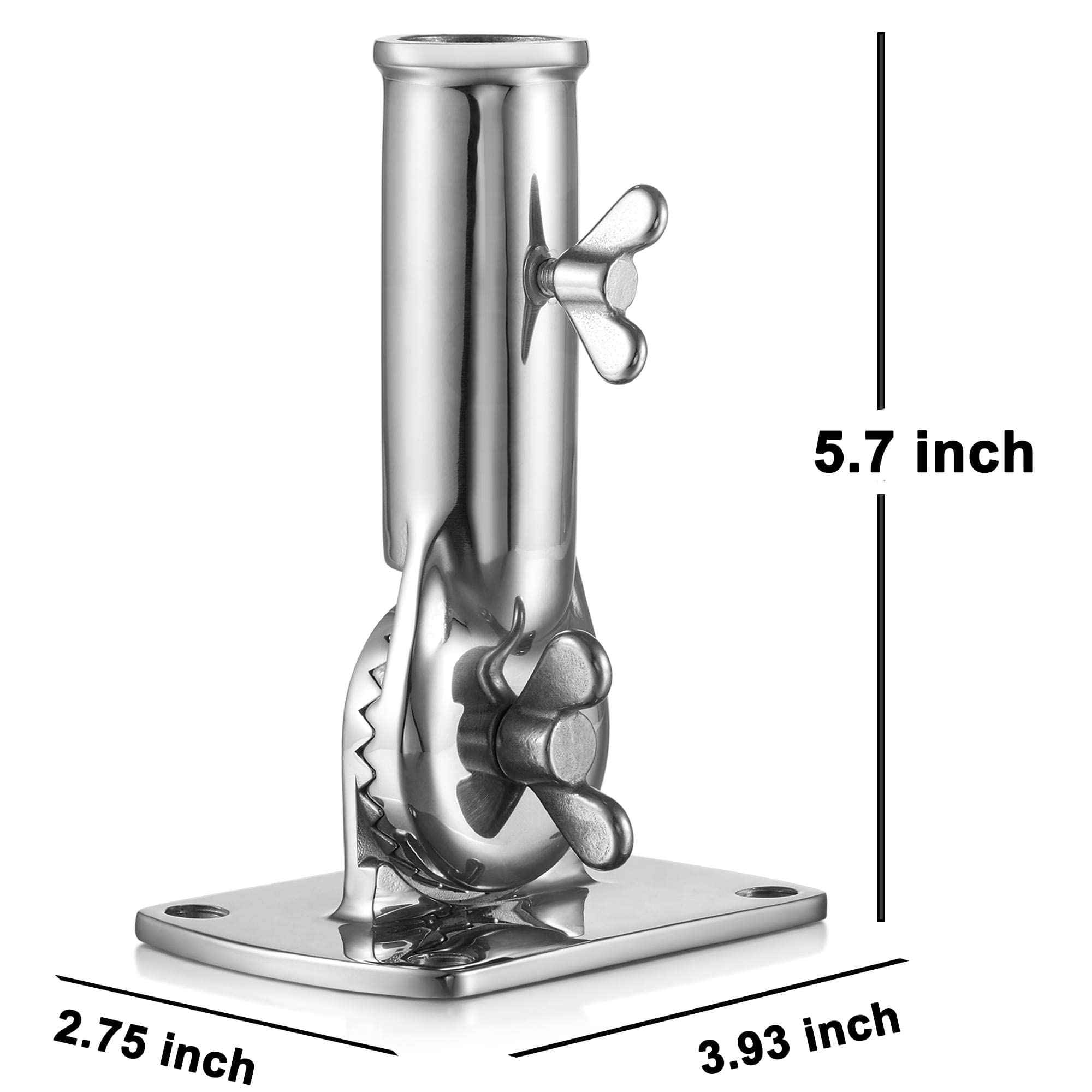 ZOMCHAIN bracket with ruler and pole showing 1" pole fit and scale