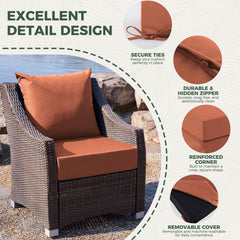 Zonamat cojines colocados en un sillón de jardín mostrando ajuste y estilo