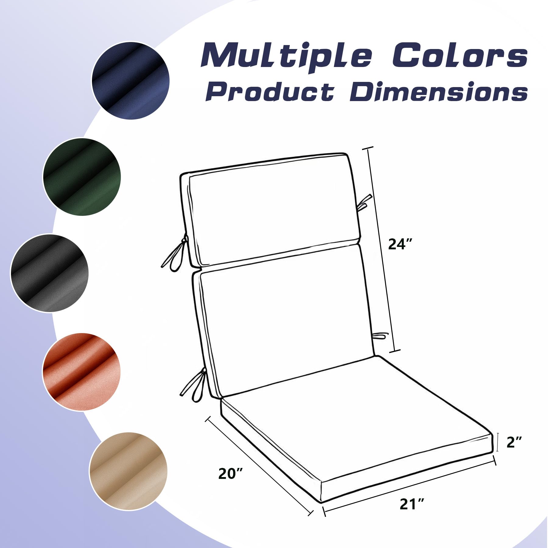 Zonamat cushion placed on glider chair demonstrating outdoor use
