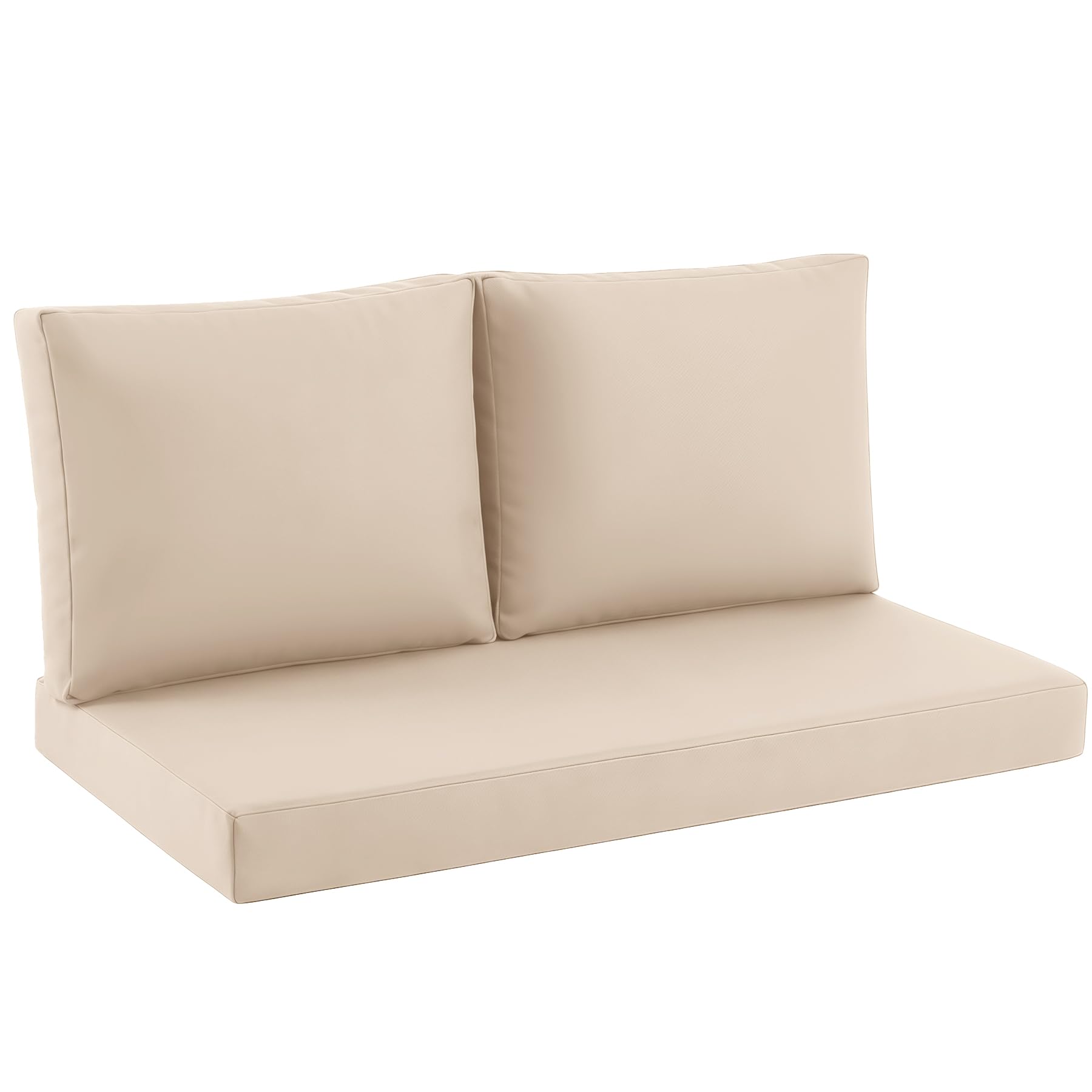 Zonamat front view of beige loveseat cushions showing full set and neat fit
