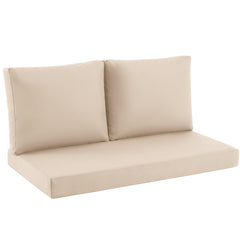 Zonamat front view of beige loveseat cushions showing full set and neat fit