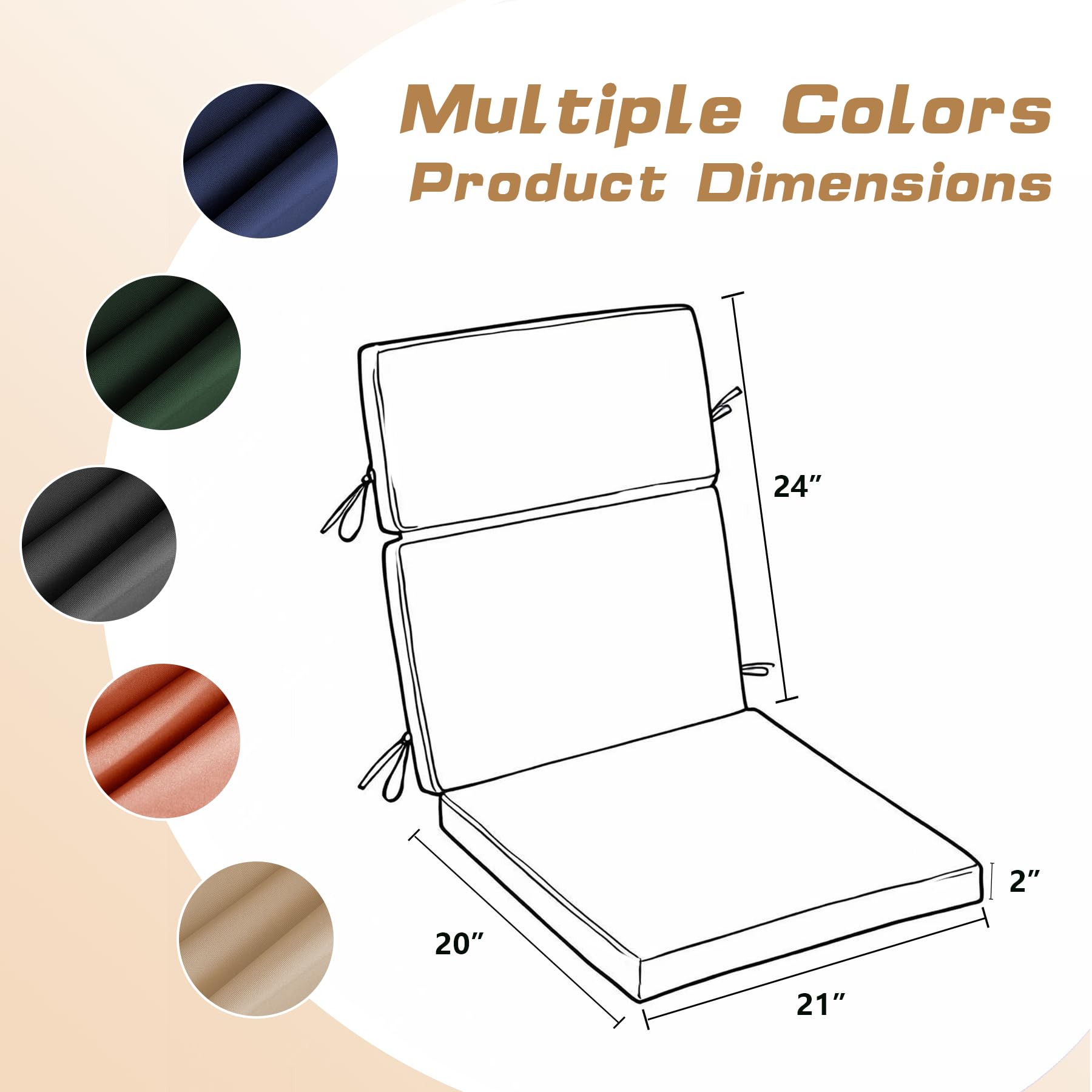 Zonamat cushion on patio dining chair showing comfortable outdoor seating
