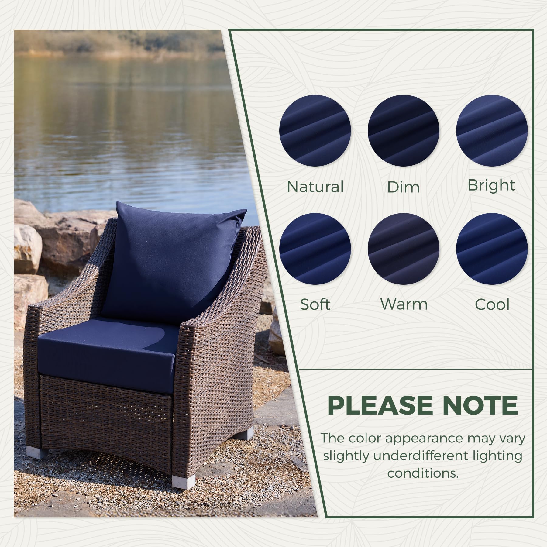 Zonamat cushions on deck showing scale and compatibility with outdoor furniture