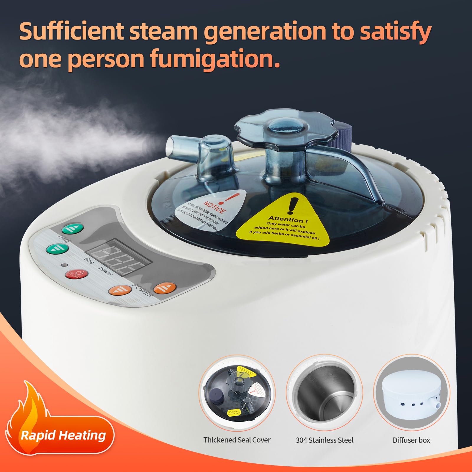 ZONEMEL steamer placed inside a steam cabin illustrating portable spa setup benefit