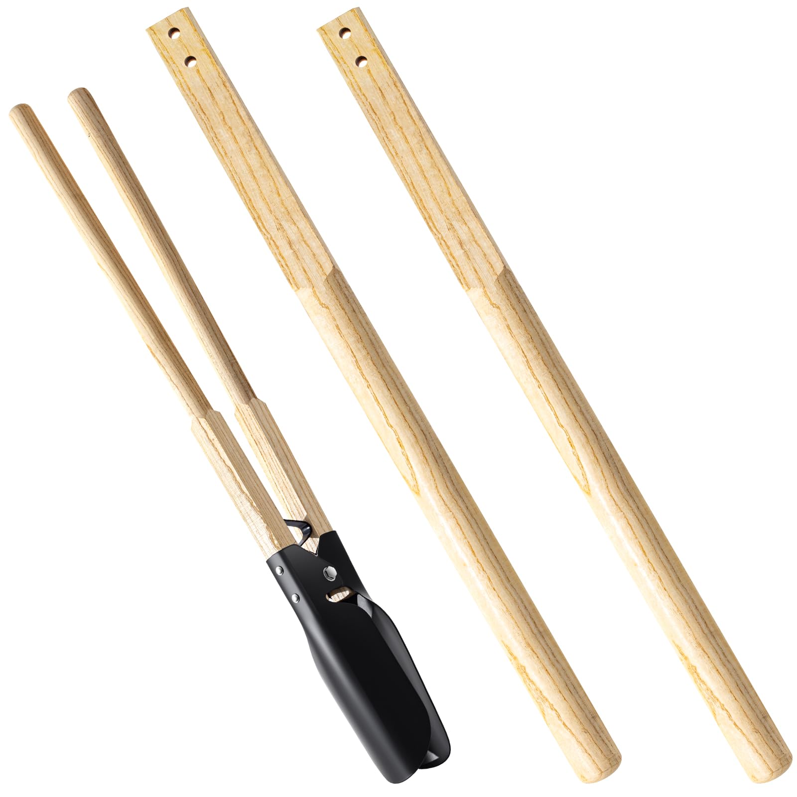 Zonon front view showing two 48" wooden replacement handles, durable and ready