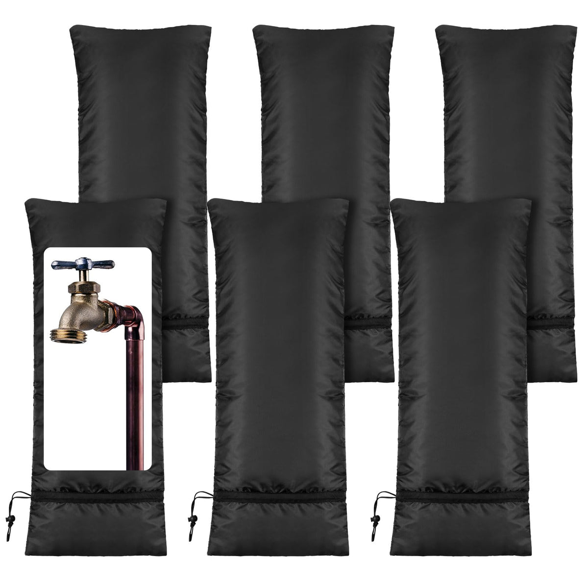 Zonon front view of six packaged faucet covers showing complete set and protection