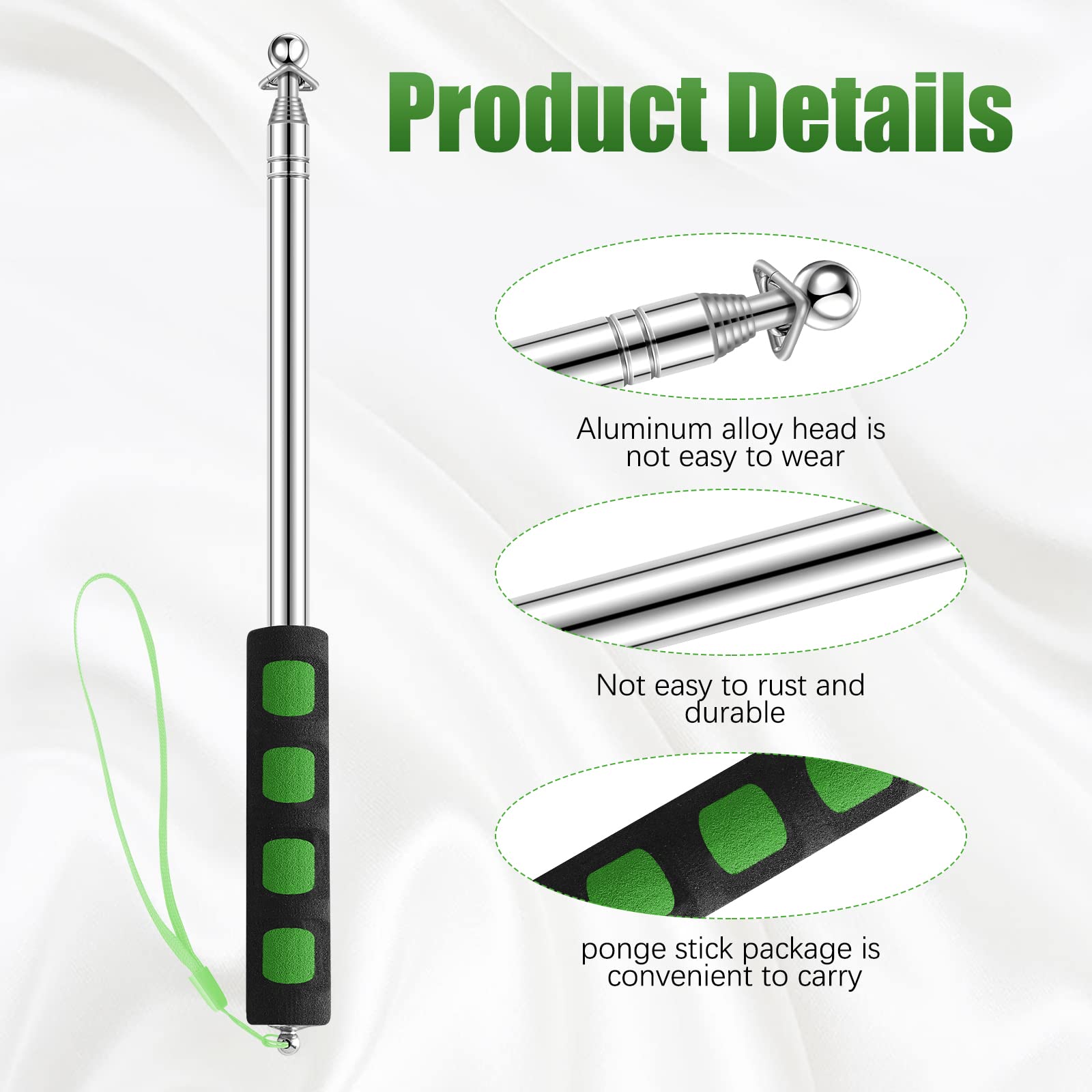 Zonon pole fully extended to five feet demonstrating visibility advantage