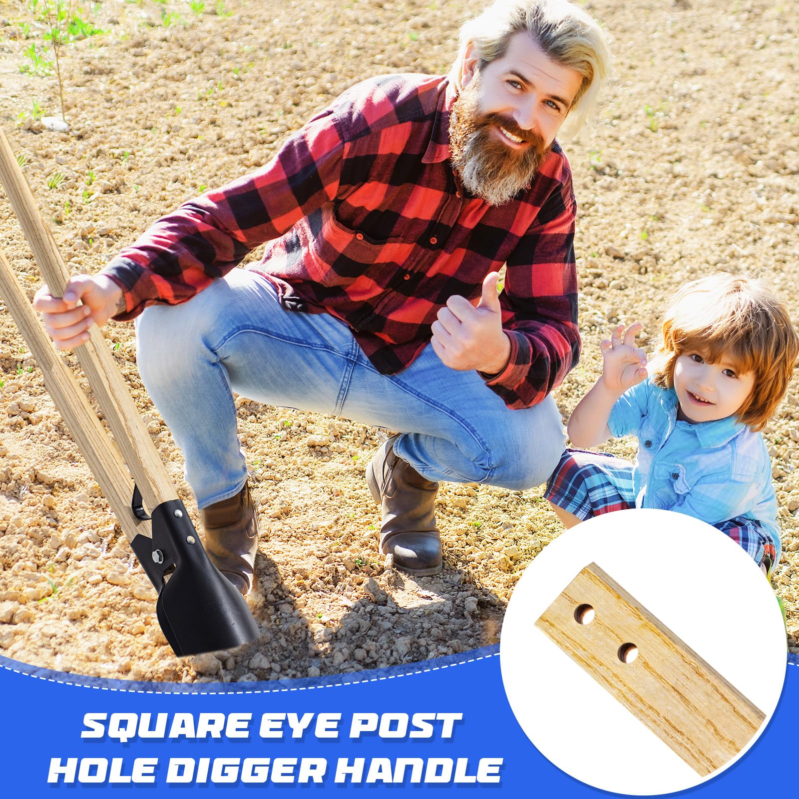 Zonon handle attached to post hole digger head, stable tool performance