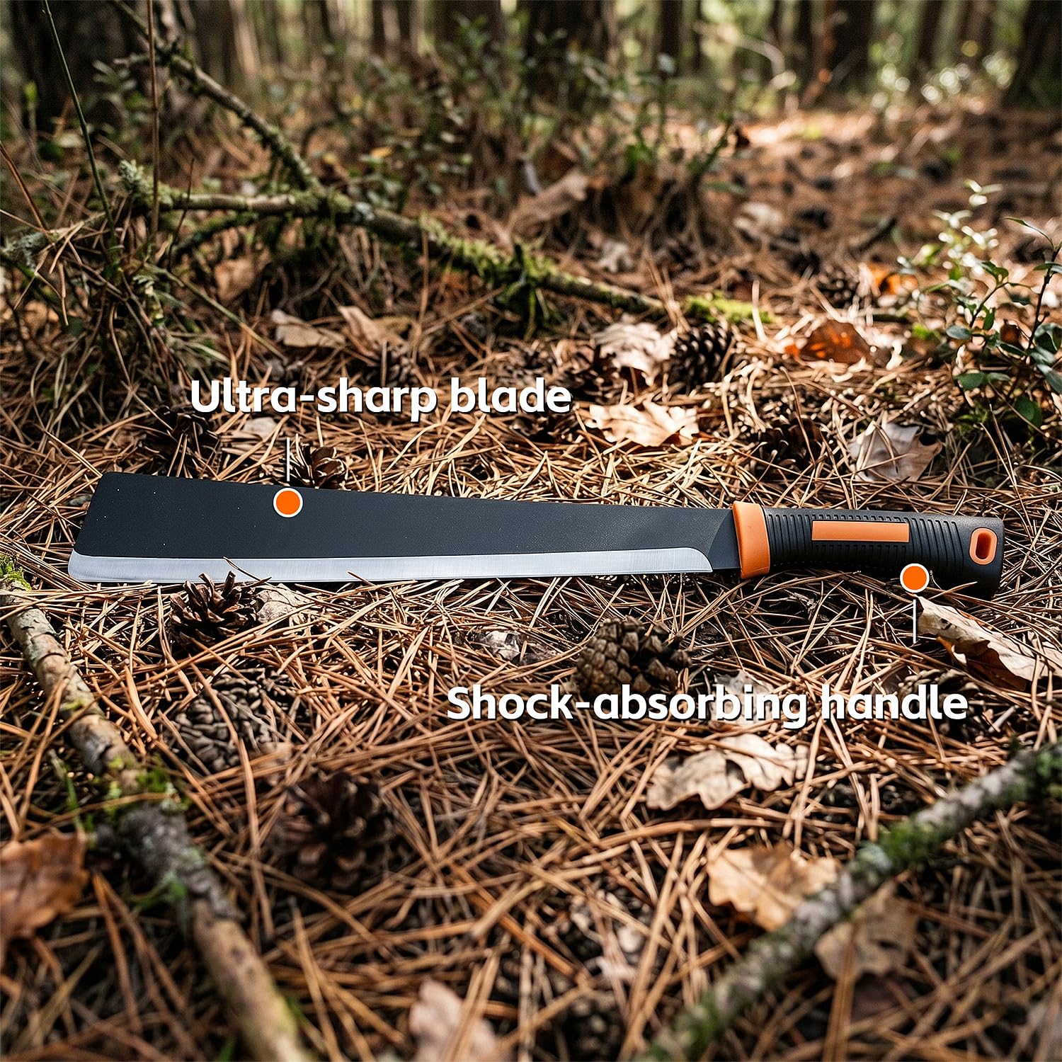 ZOOM.LZ close-up of black stainless steel blade texture for durable cutting