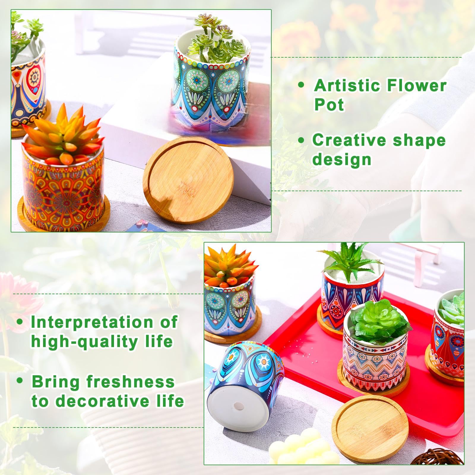 Zopeal planters on desk with succulents for a cheerful, low-maintenance display