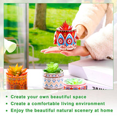 Zopeal small pot seated on bamboo tray catching water, protects surfaces