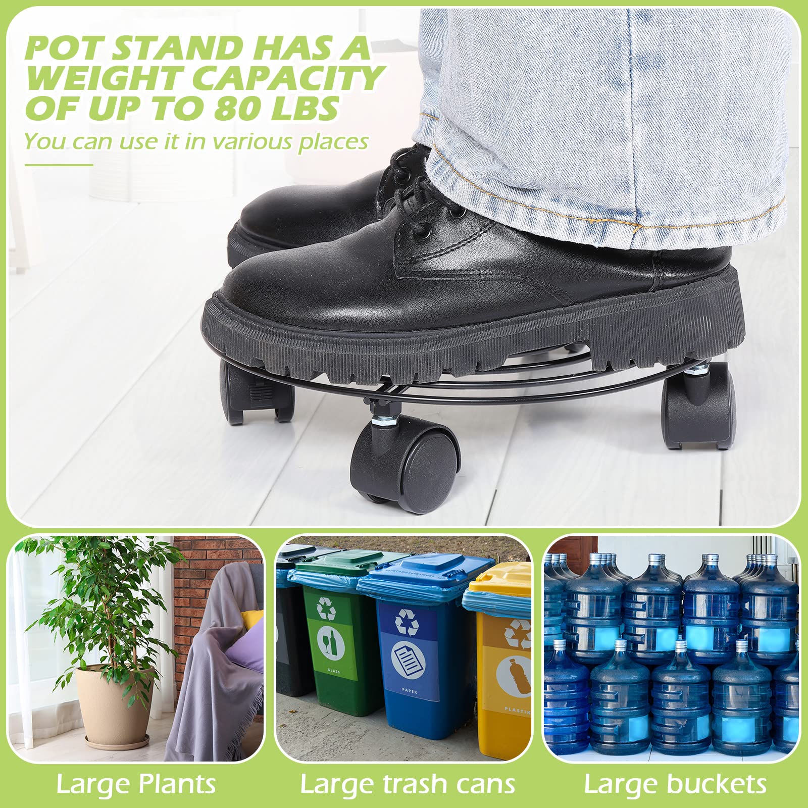 Zopeal stand beside a standard pot demonstrating 10.6 inch fit