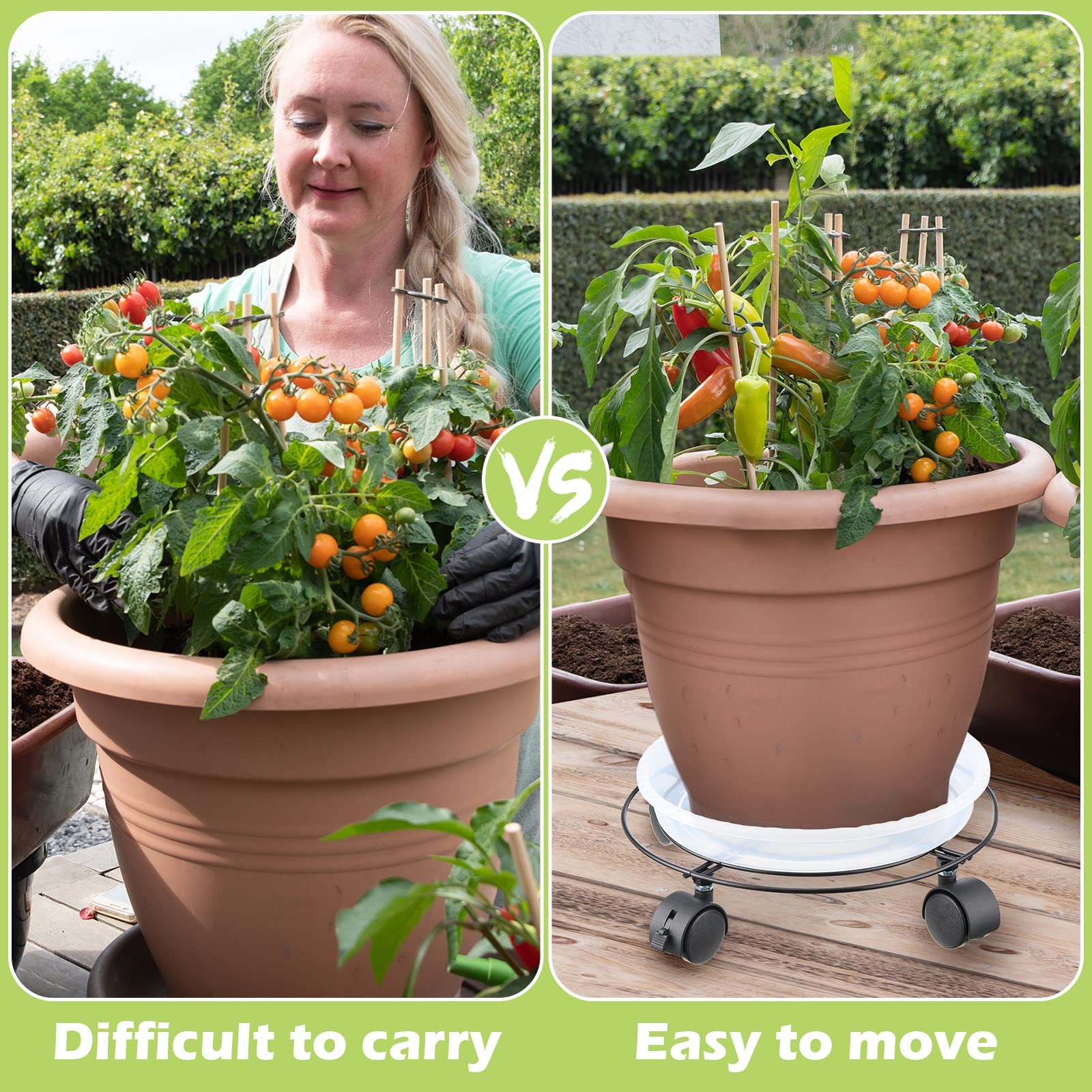 Zopeal plant stand in balcony setting enabling easy repositioning