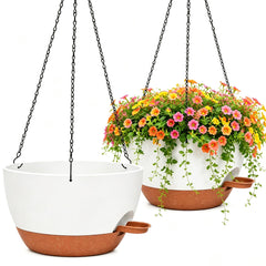 zople front view white brown two-pack showing ready-to-hang design and large planting capacity