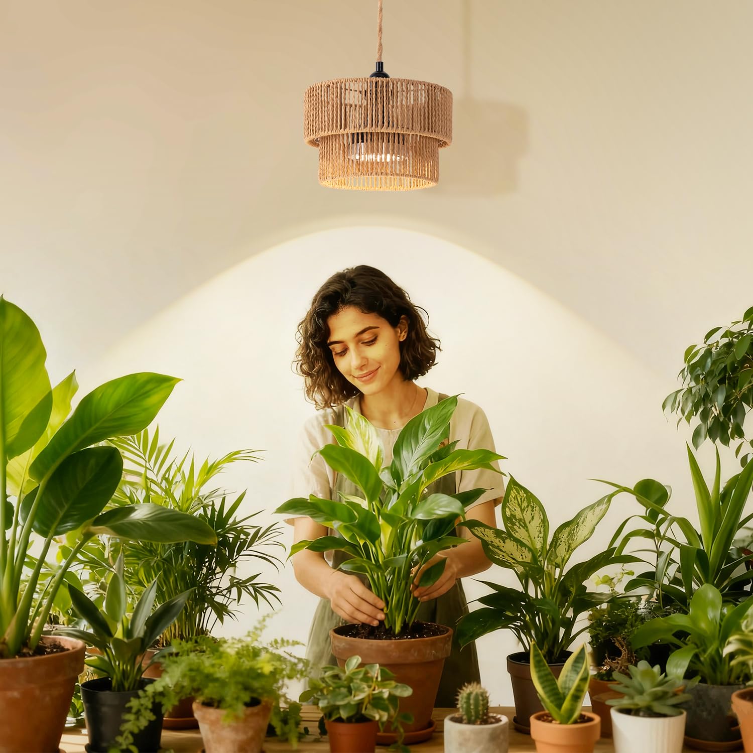 ZorpOrigin lifestyle in bedroom plant corner blending decor with supplemental light