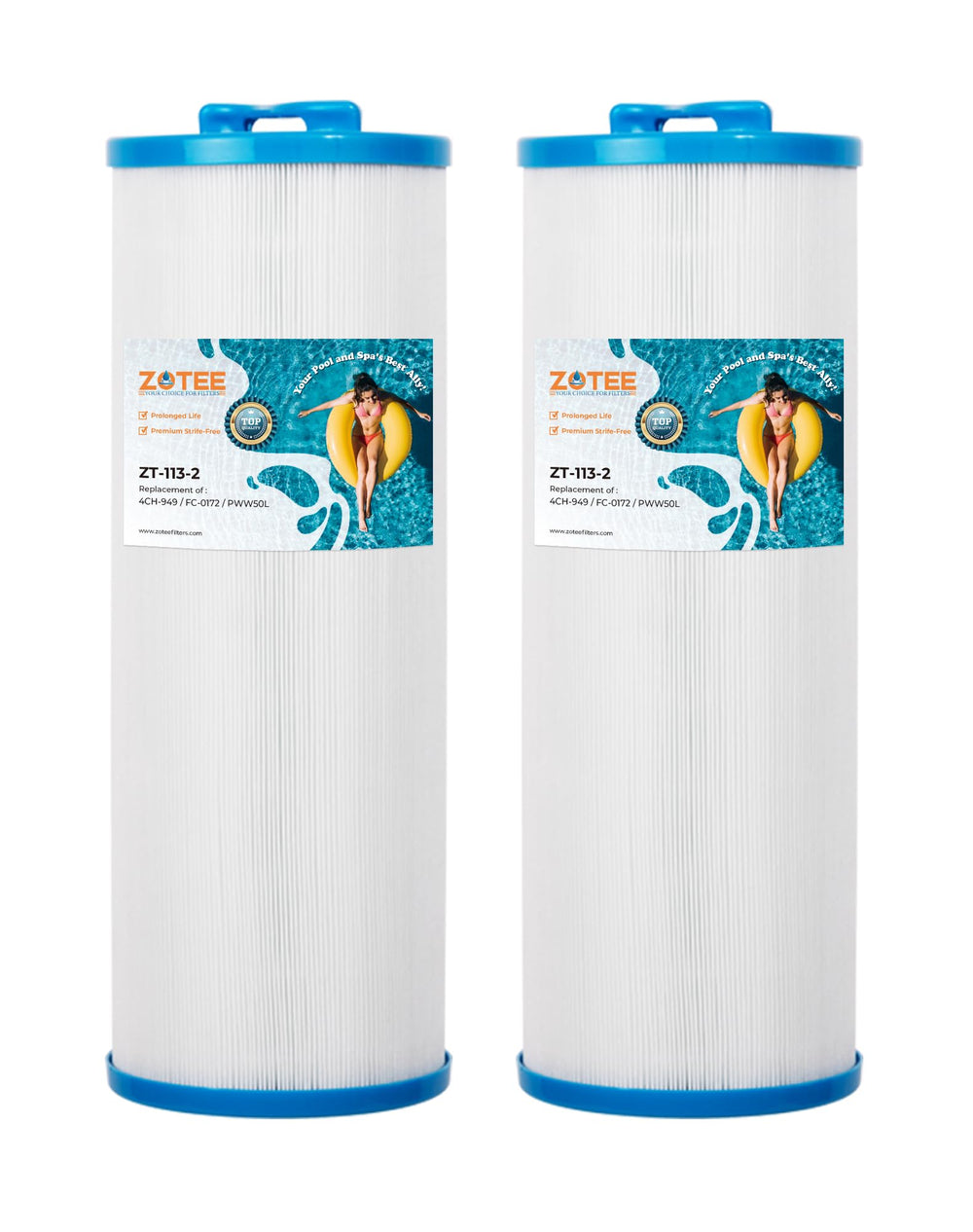 ZOTEE front view two-pack showing clear labeling and fit benefits