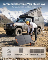 ZOUPW unfolded panel facing sun, efficient charging in bright light