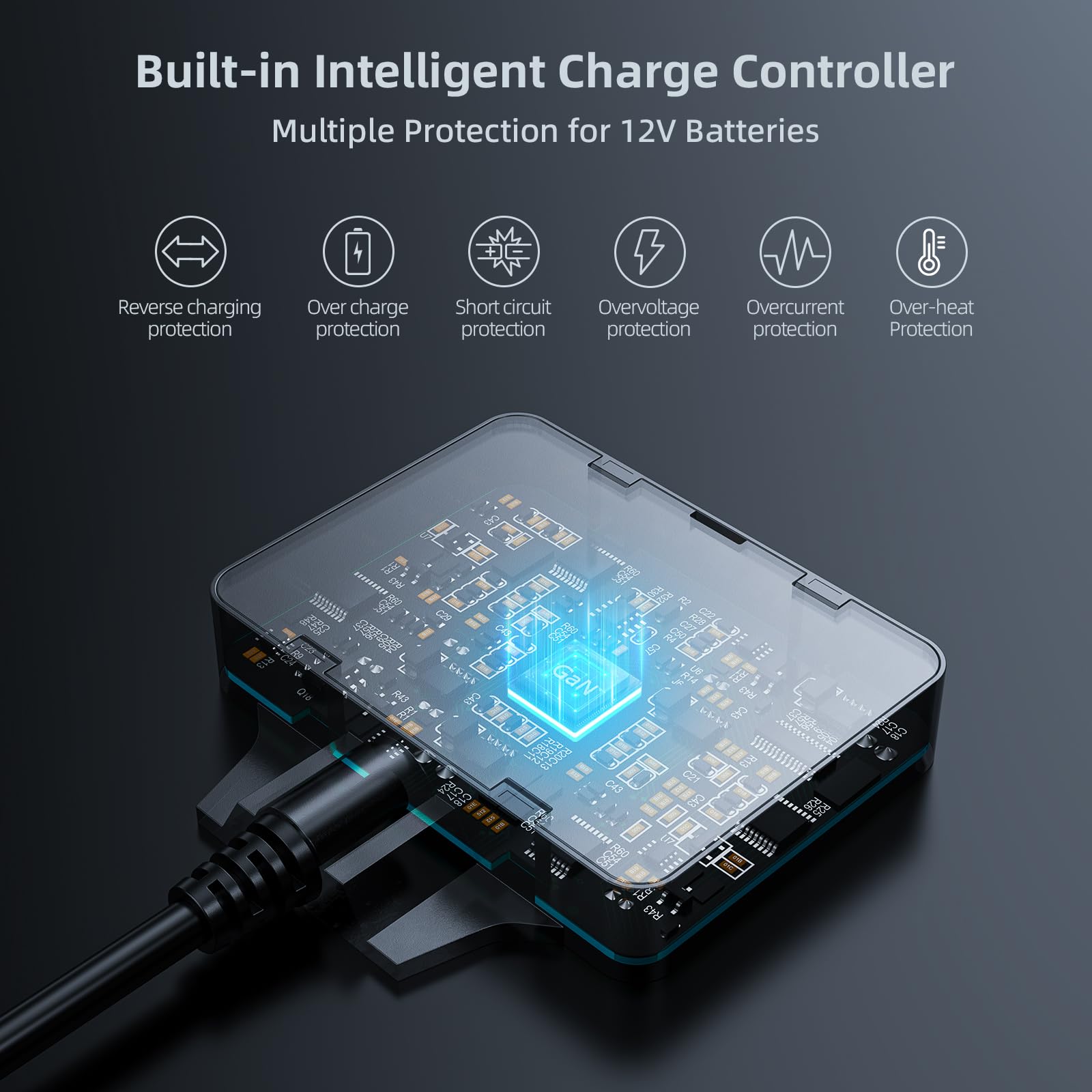 ZOUPW mounted on car hood demonstrating secure outdoors charging benefit