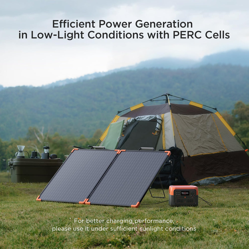 ZOUPW panel mounted near RV for off-grid solar power use