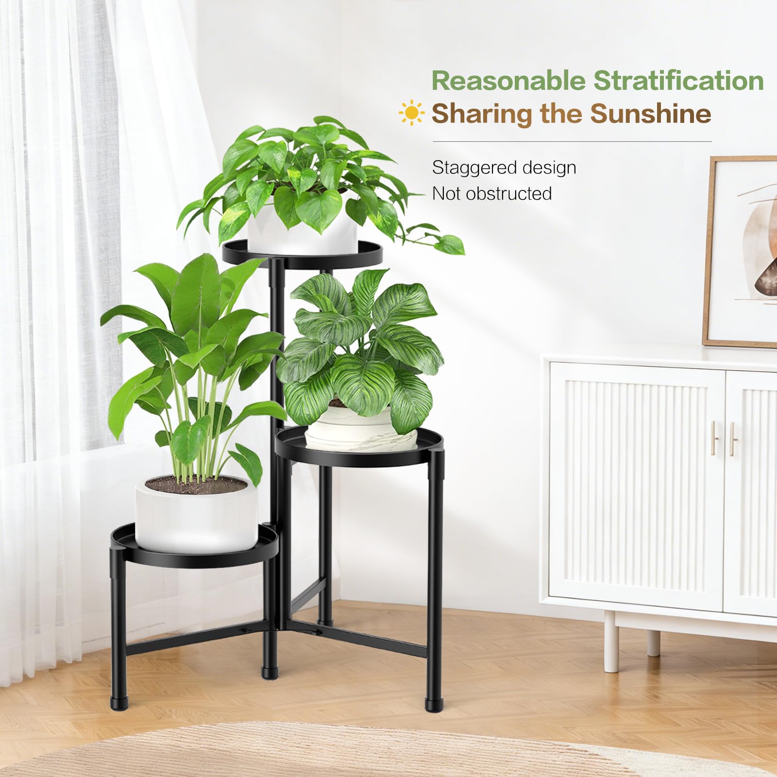 ZOXILEN lifestyle shot in living room showing stylish indoor plant organization benefit