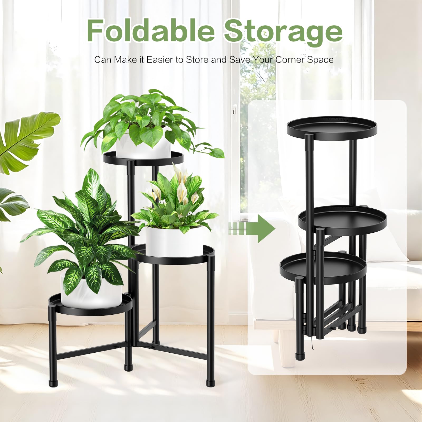 ZOXILEN side view of spiral tray arrangement enhancing layered plant display benefit