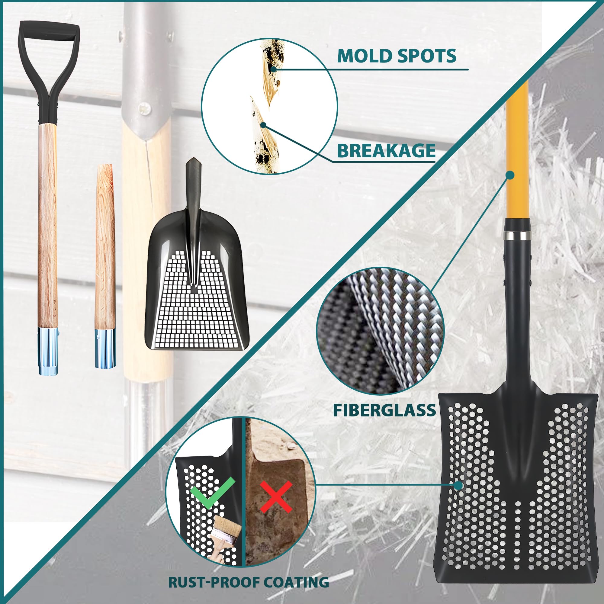 ZOYACREATE shovel in use on beach separating shells and debris quickly