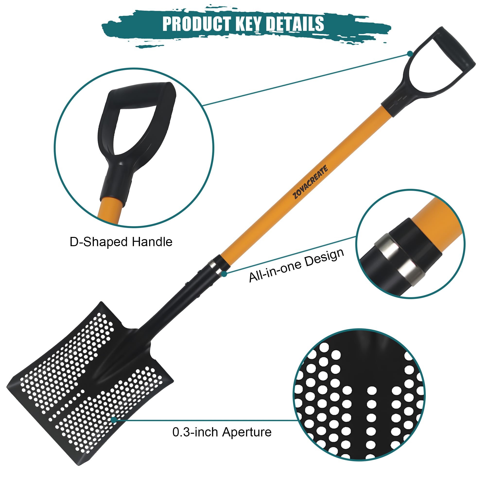 ZOYACREATE sifting shovel removing droppings in chicken coop for faster cleanup