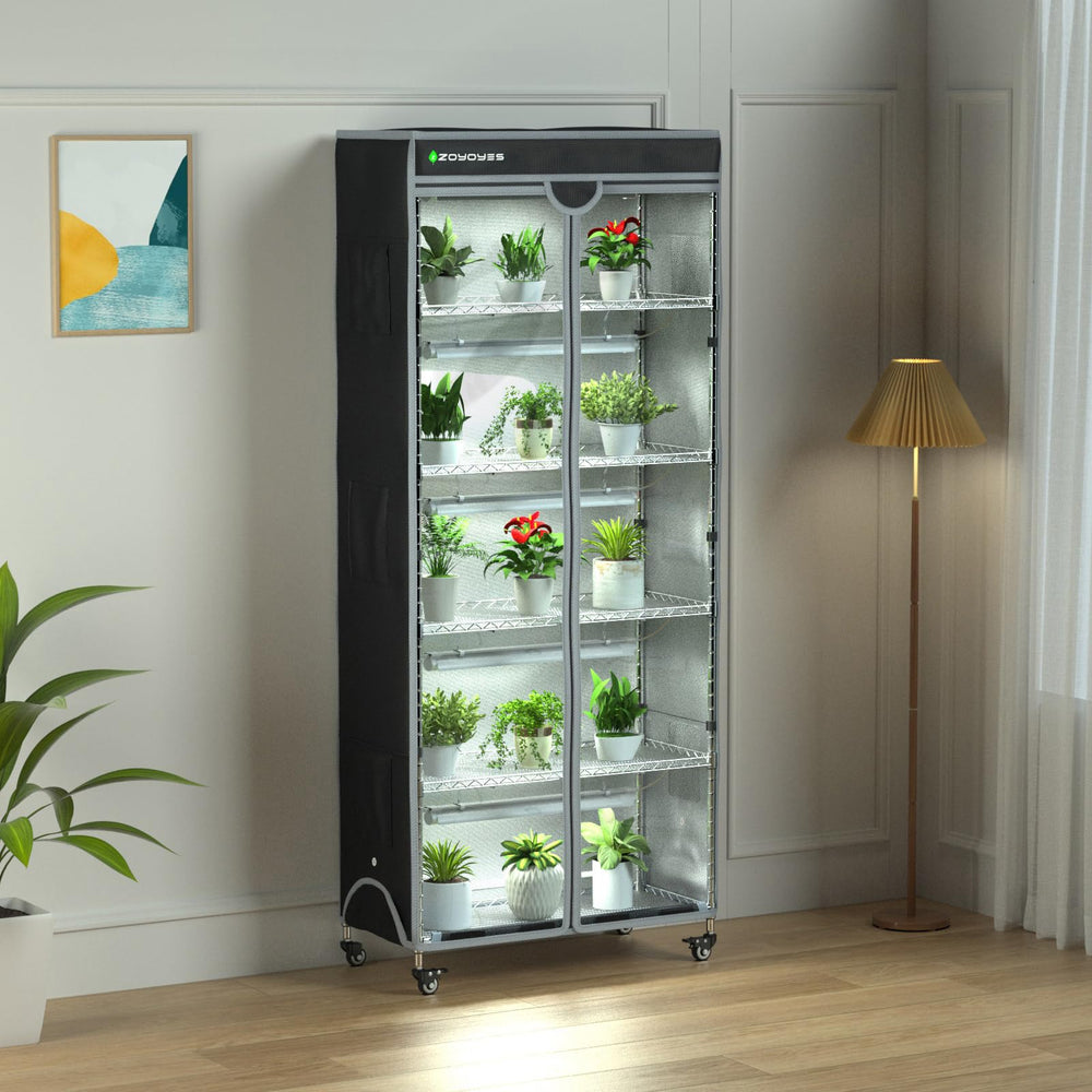 ZOYOYES assembled greenhouse in kitchen lifestyle showing indoor convenience benefit