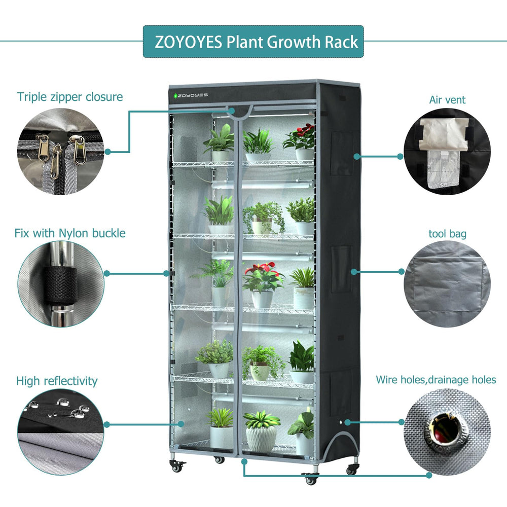 ZOYOYES open tent interior with plants highlighting organized growing space benefit