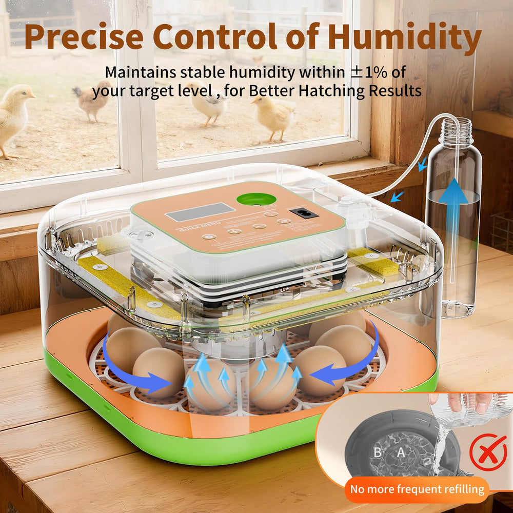 ZOZOO built-in LED candler close-up for quick embryo checks and monitoring