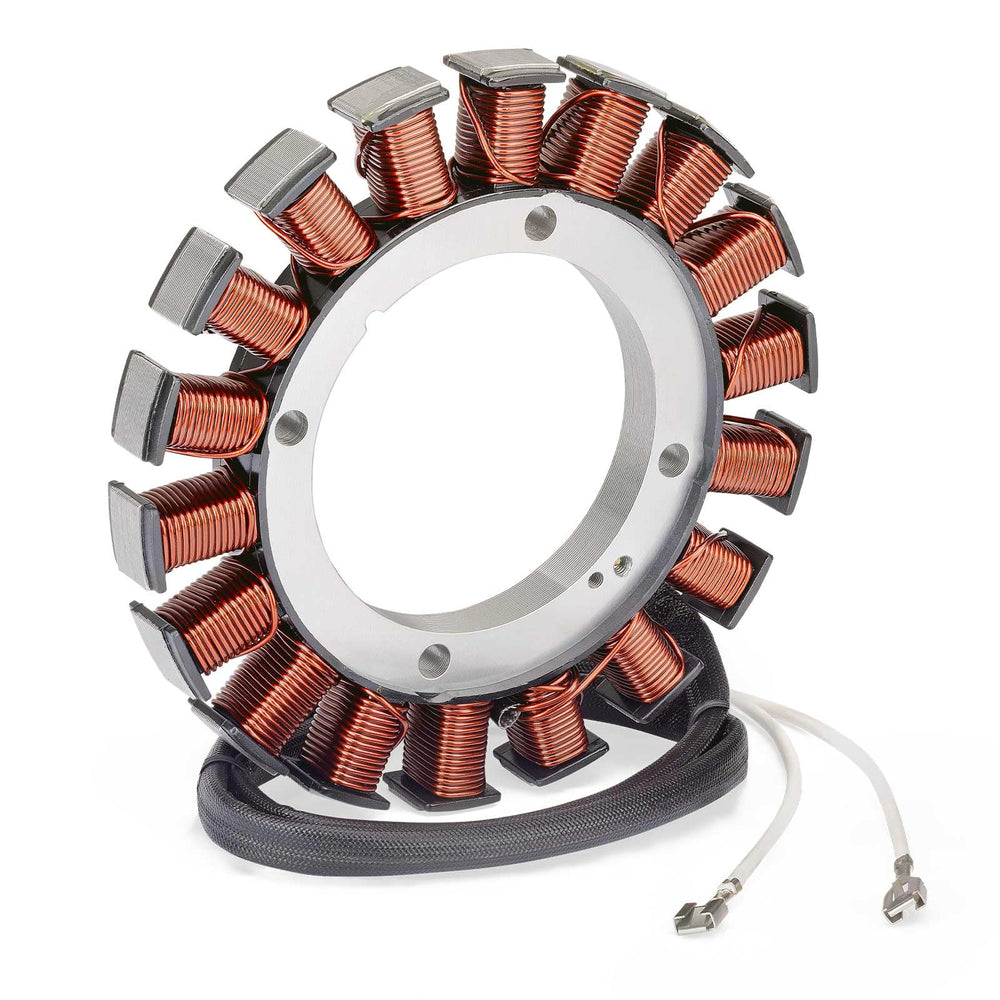 zozoye stator and rectifier beside ruler showing compact size for easy replacement