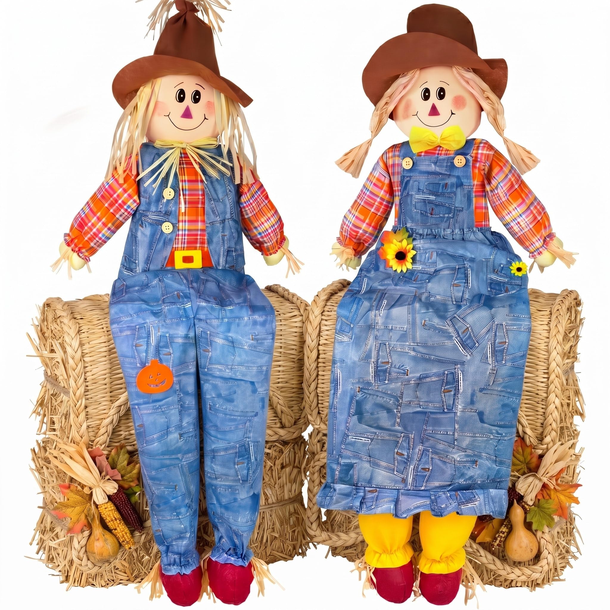 ZpigToor pair on front porch creating welcoming autumn display