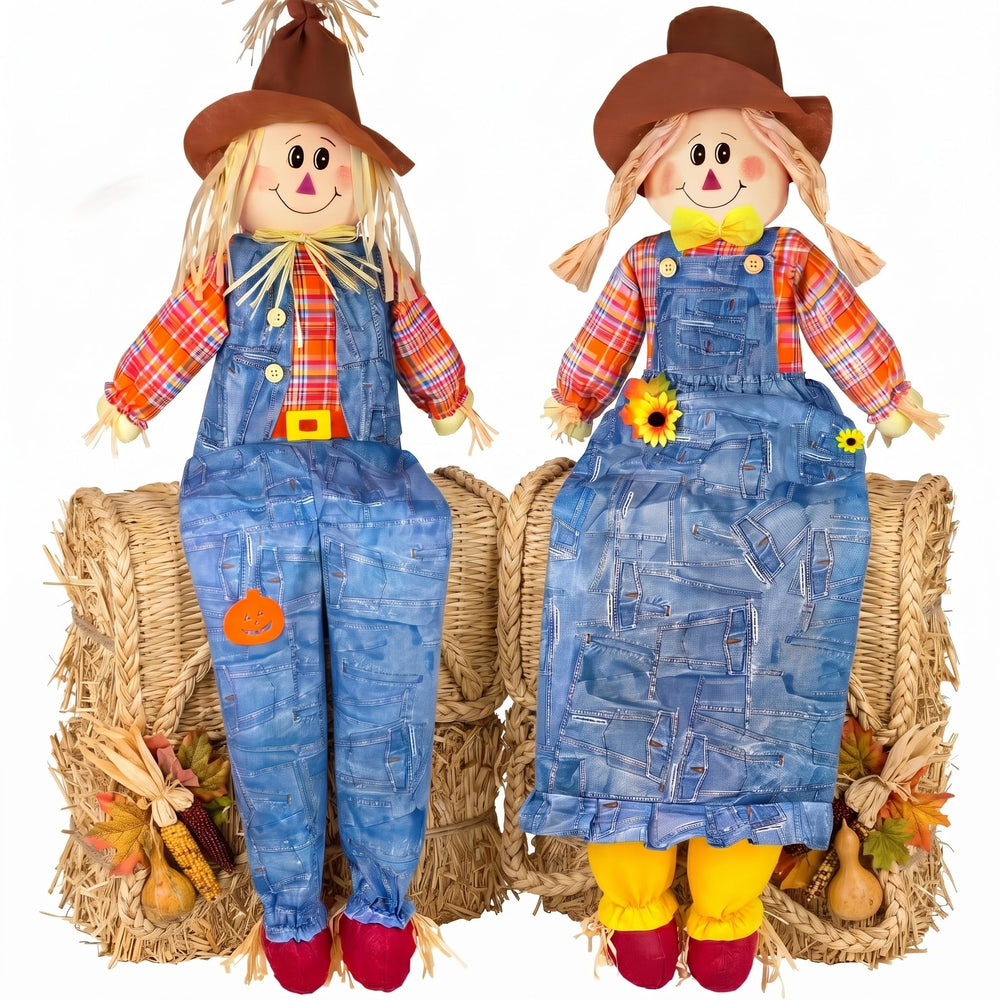 ZpigToor pair on front porch creating welcoming autumn display