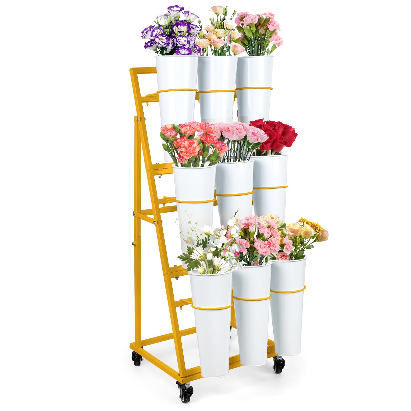 ZpigToor front view gold flower cart showing elegant display and easy access