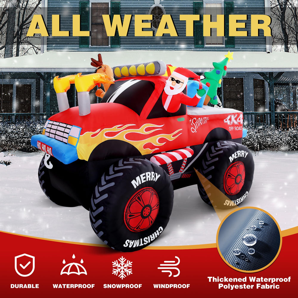 ZPISF lifestyle scene of inflatable on a front yard creating holiday cheer