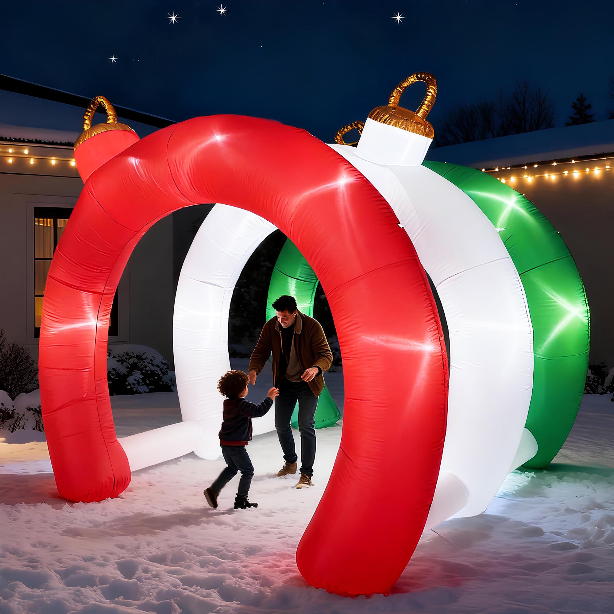 ZPISF front view of ornament arch showing festive entrance and curb appeal