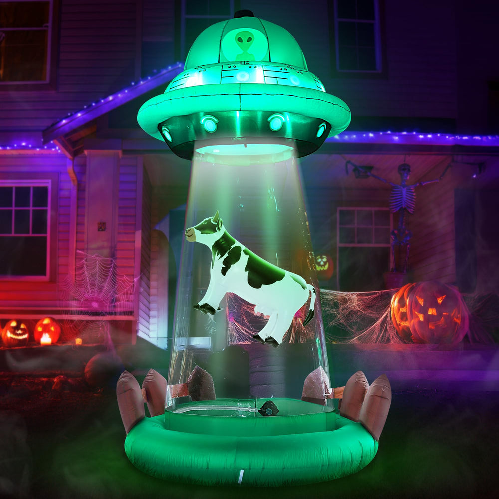 ZPISF front view of 10ft UFO inflatable showing dramatic yard impact