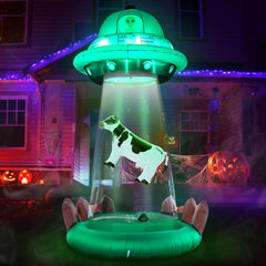 ZPISF front view of 10ft UFO inflatable showing dramatic yard impact