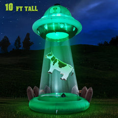 ZPISF UFO glowing green at night for standout Halloween visibility