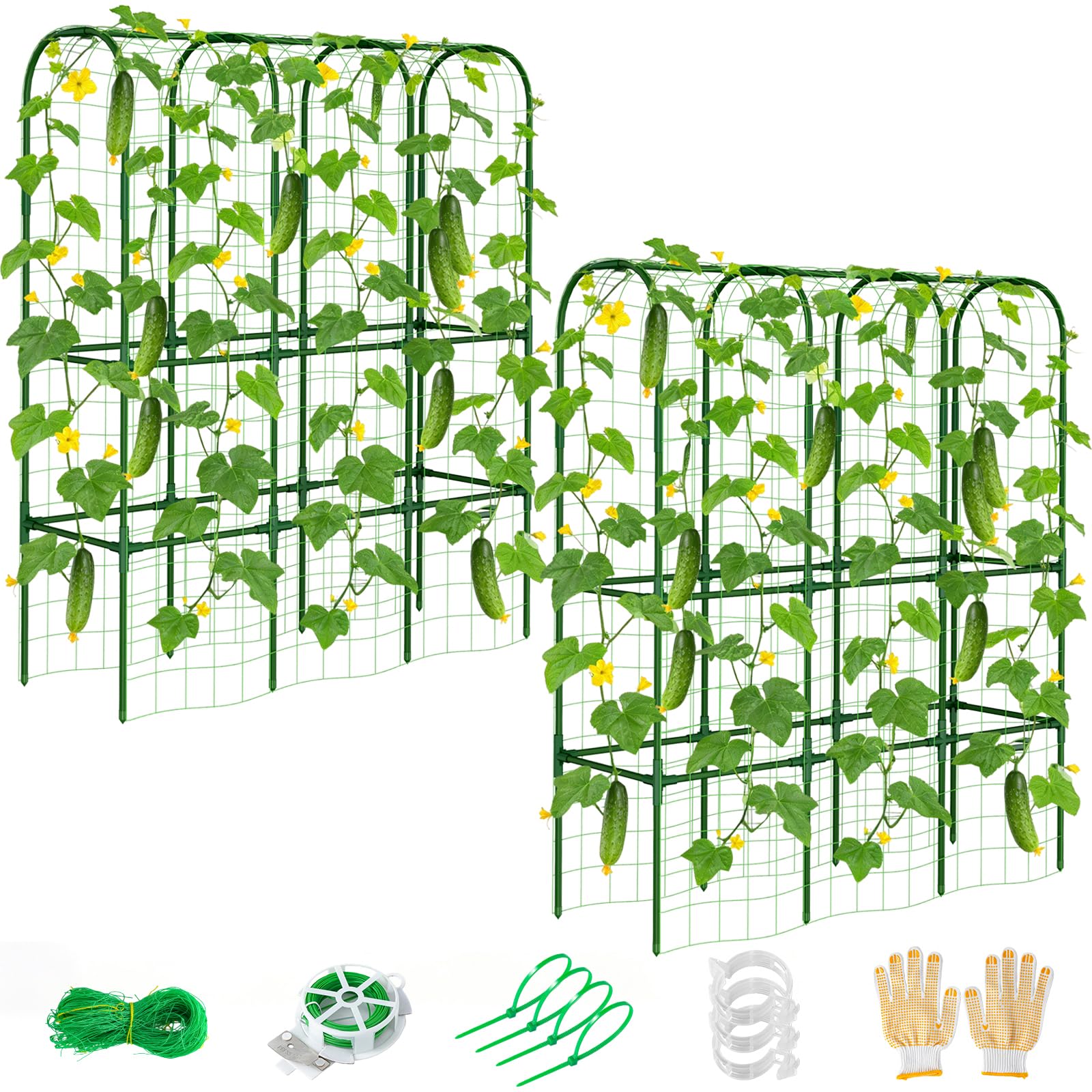 ZPMOCKAQ front view of assembled U-shaped trellis showing stable support