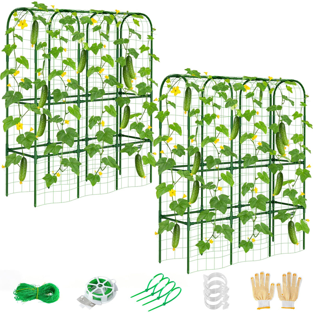ZPMOCKAQ front view of assembled U-shaped trellis showing stable support