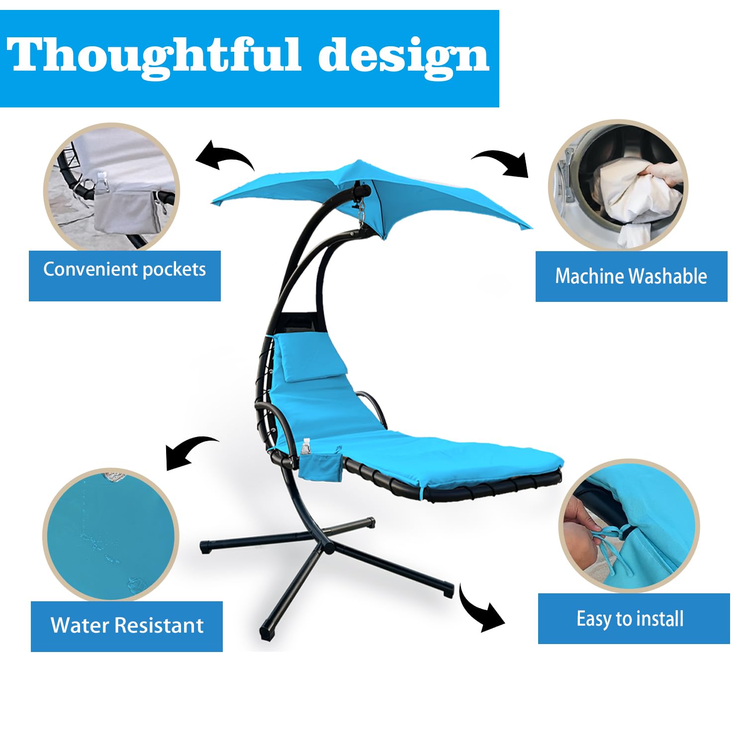 ZQDQIUQIU built-in side pocket holding phone and sunscreen for on-hand convenience