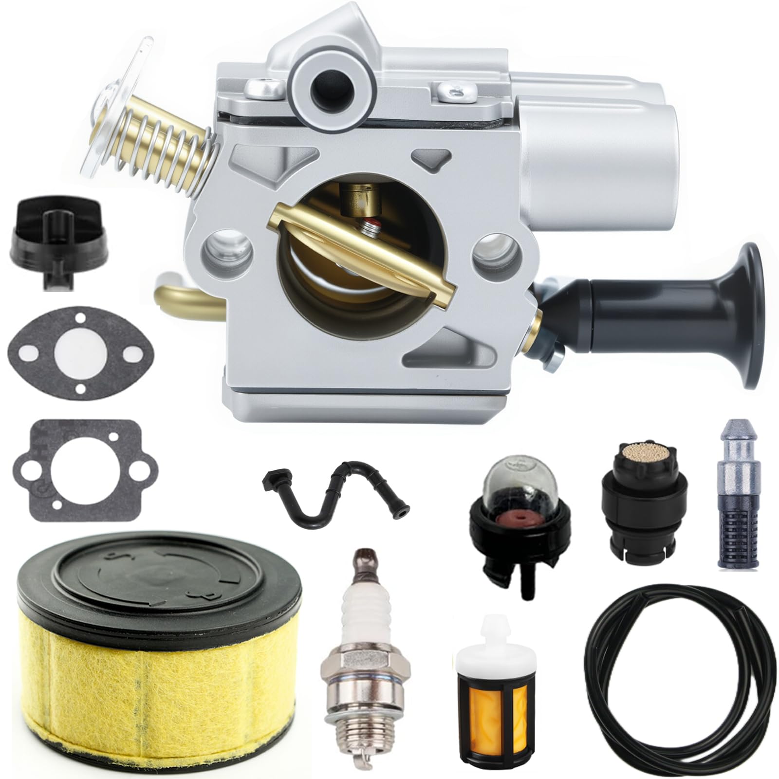 Zqqalitize carburetor front view showing mounting points and fitment benefit