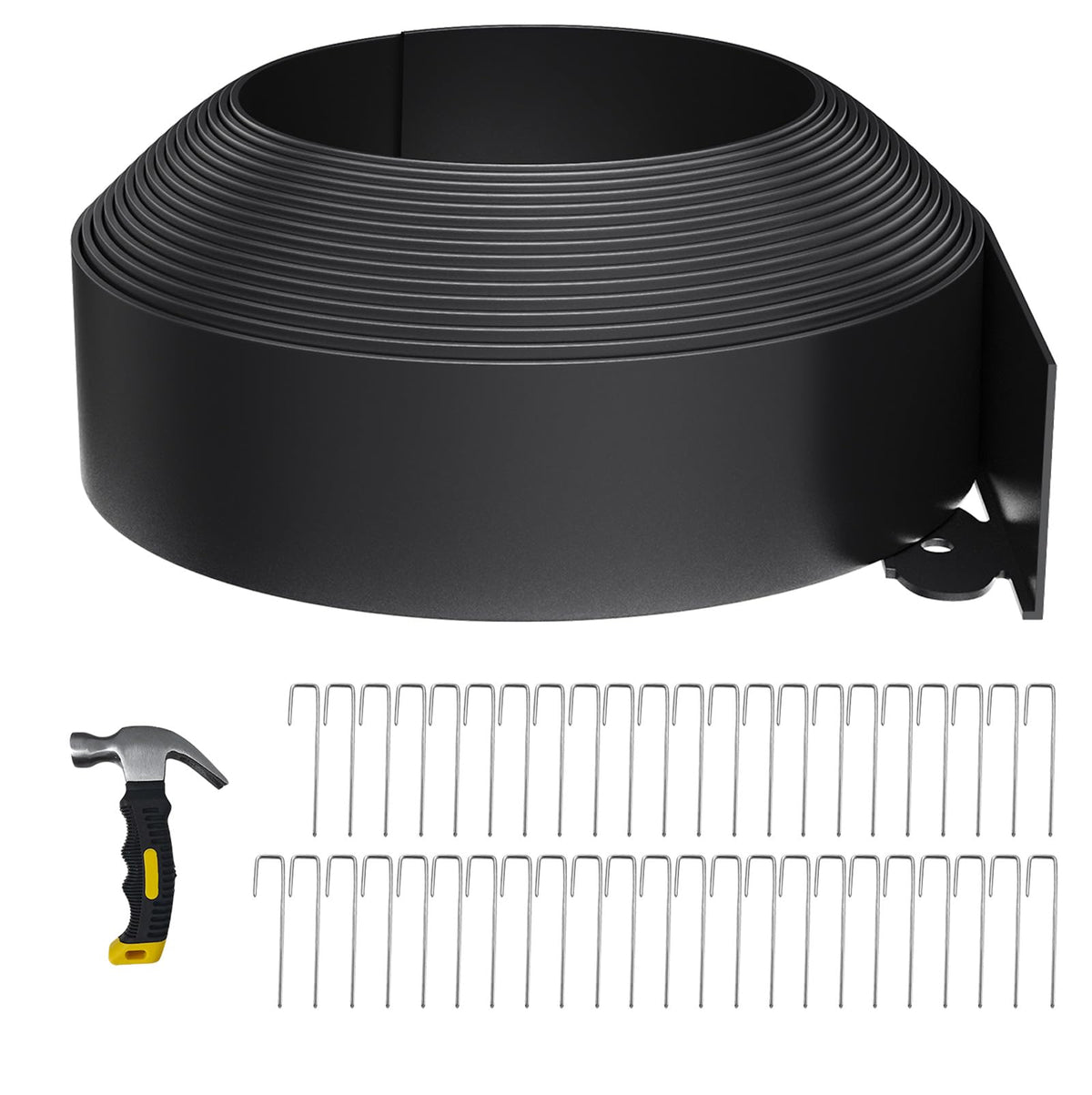 ZSLTLDU front packaging showing 33ft edging kit and included hammer benefit quick setup