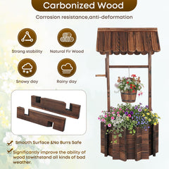 ZSYWODFO hanging bucket detail showing layered display and accent planting